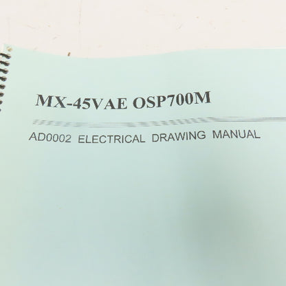 Okuma MX-45VAE AD0002 P-K601-017-E-R01 AD0002 Electrical Drawing Manual