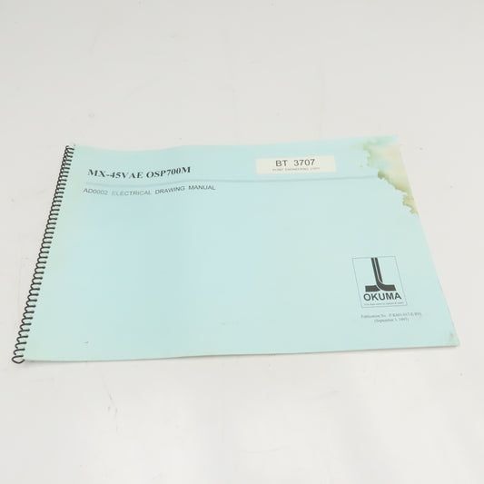 Okuma MX-45VAE AD0002 P-K601-017-E-R01 AD0002 Electrical Drawing Manual