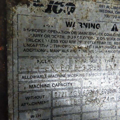 Rico PHW-EX-60 6000Lb Cap Explosion Proof Electric Walkie Pallet Jack No Battery