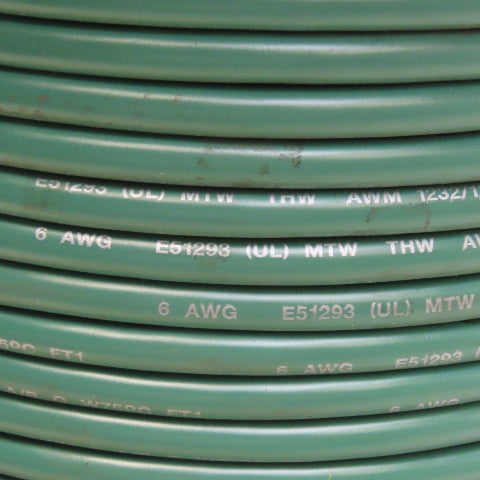 790' 6 AWG Gauge MTW THW AWM Stranded Green Copper Building Wire Cable 600V