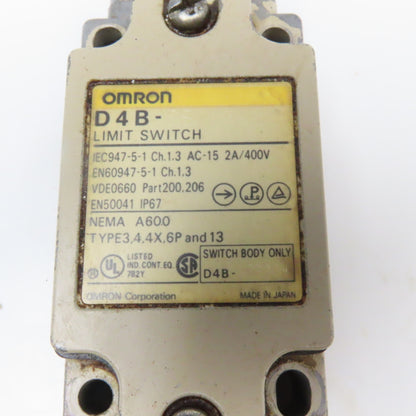 Omron D4B-2B71N Limit Switch Roller Plunger 400V
