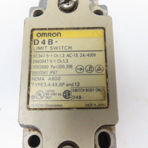 Omron D4B-2B71N Limit Switch Roller Plunger 400V