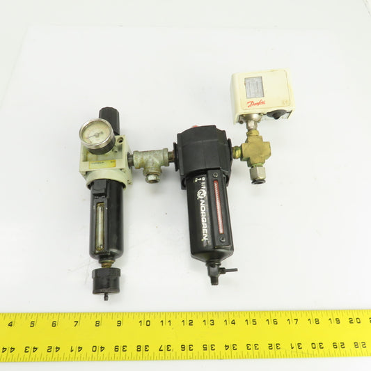 Norgren L74C-3AP-QDN Pneumatic Filter Regulator Lubricator FRL 250PSIG 3/8" NPT