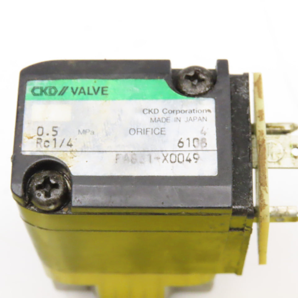 CKD FAB31-X0049 1/4" NPT Normally Closed Solenoid Air Valve