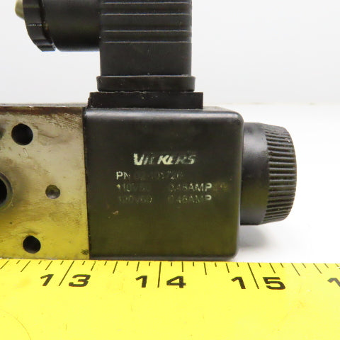Vickers DG4V-CS-2C-M 4/3 Position Closed Center Hydraulic Valve 120V Coil