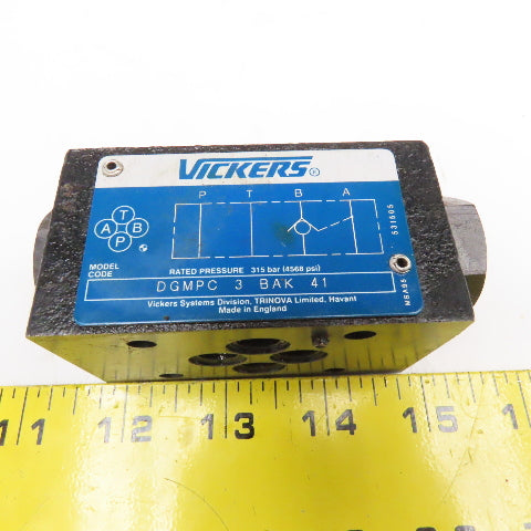 Vickers DGMPC-3-BAK-41 Pilot Operated Hydraulic Check Valve