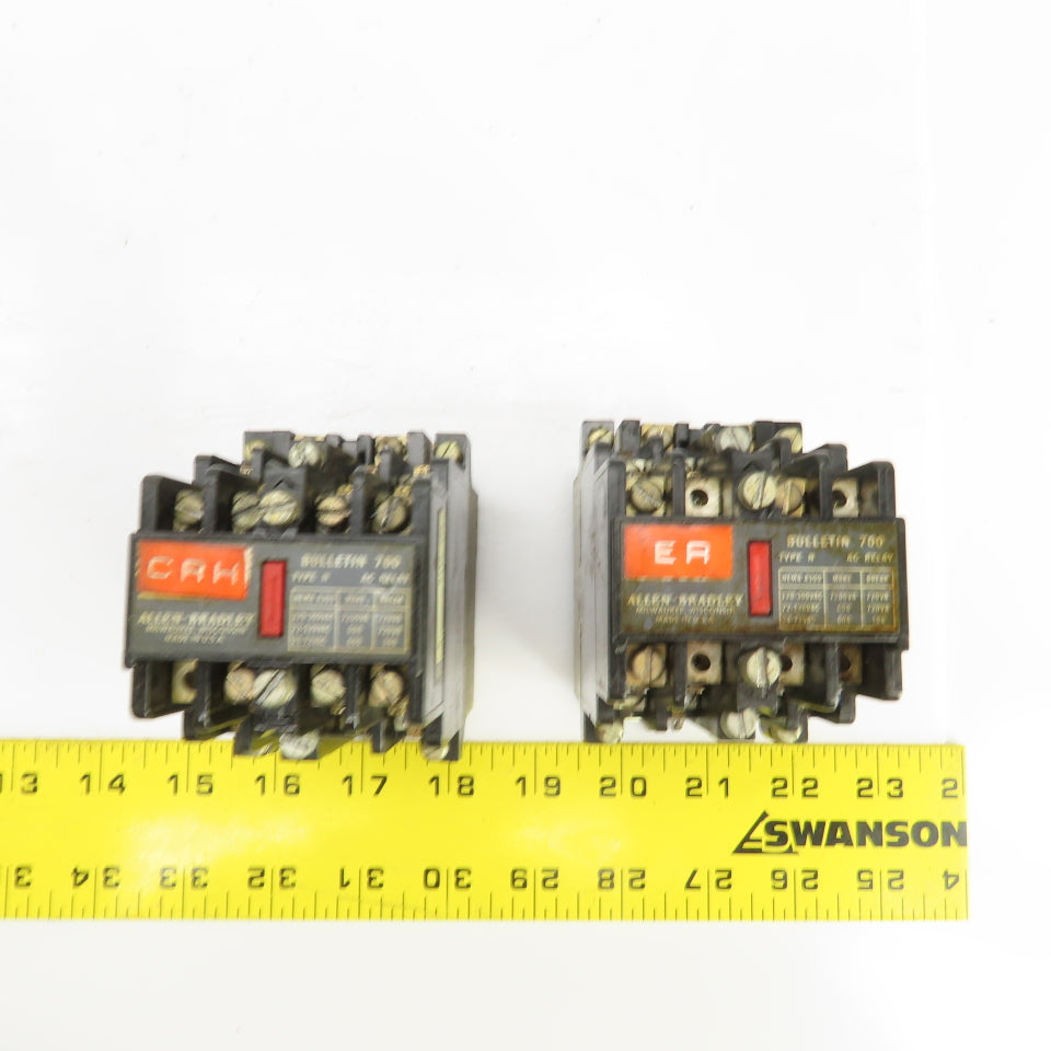 Allen Bradley 700-N400A1 Control Relay 120V W/700-NA40 Lot Of 2