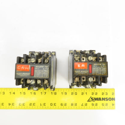 Allen Bradley 700-N400A1 Control Relay 120V W/700-NA40 Lot Of 2