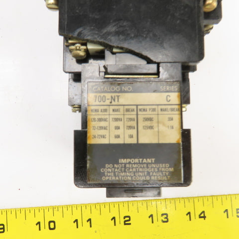 Allen Bradley 700-NT400A1 Pneumatic Time Delay Relay 120V W/700-NT