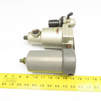 SMC AM350 3/8" NPT Compressed Air Two Stage Mist Separator Regulator Assembly
