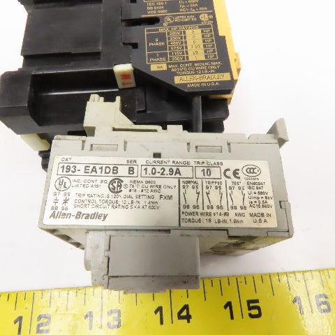 Allen Bradley 193-ED1DB 600V 7-1/2Hp Contactor 1.0-2.9A Trip 120V Coil