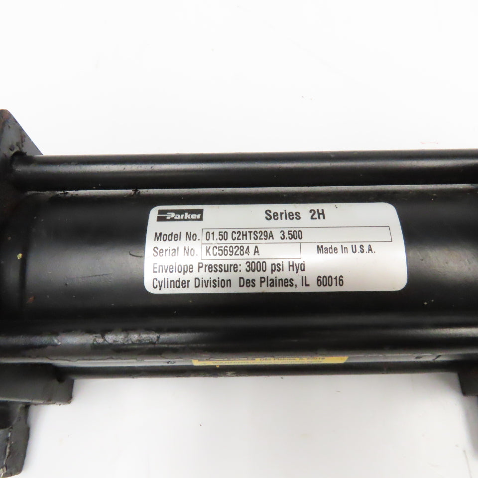 Parker C2HTS29A 3-1/2" Bore 1-1/2" Stroke Double Acting Hydraulic Cylinder