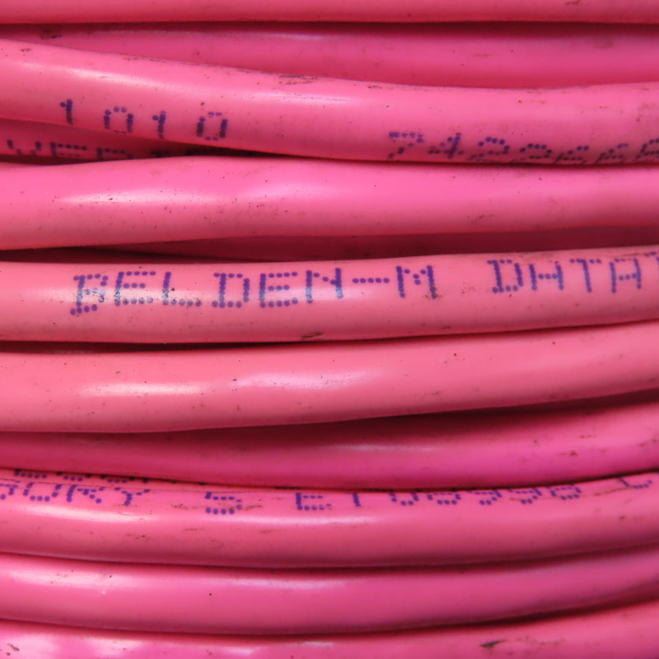 Belden 1583B 106' 5e Cable, 4 Pair, U/UTP, CMR Bright Pink W/Connector Ends