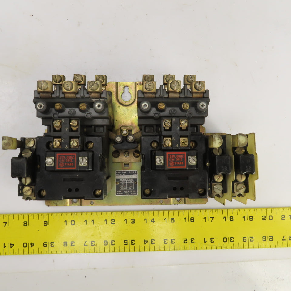 Allen Bradley 705-B0D103 Size 1 Reversing Starter 3-10HP 120-600V 120V Coil