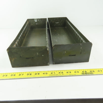 Industrial Metal Small Parts Cabinet Replacement Drawers 17L x 5-1/4W x3"H Lot/2