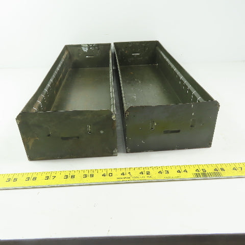 Industrial Metal Small Parts Cabinet Replacement Drawers 17L x 5-1/4W x3"H Lot/2