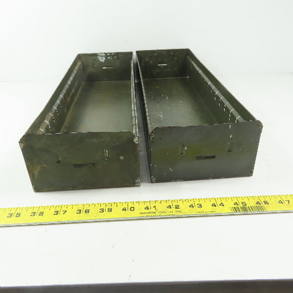 Industrial Metal Small Parts Cabinet Replacement Drawers 17L x 5-1/4W x3"H Lot/2