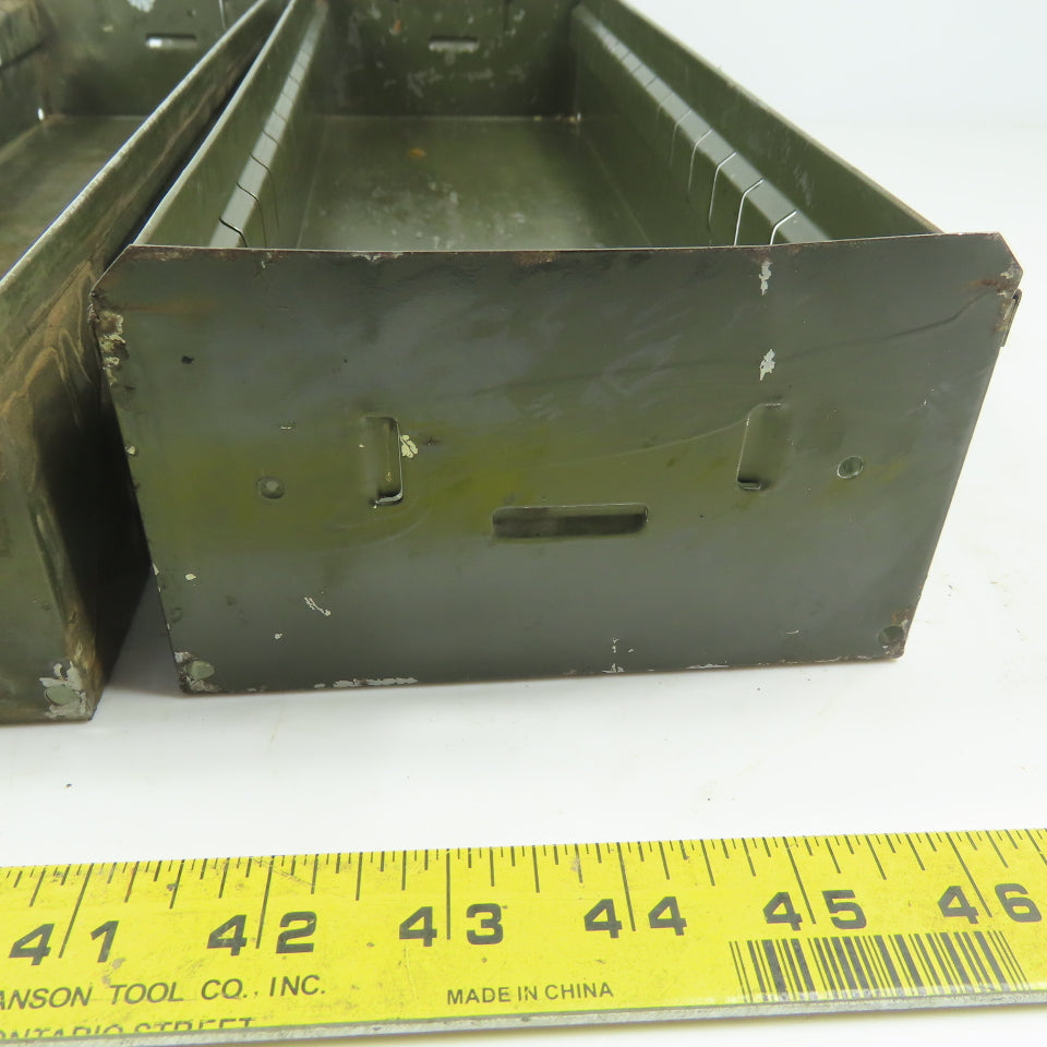 Industrial Metal Small Parts Cabinet Replacement Drawers 17L x 5-1/4W x3"H Lot/2