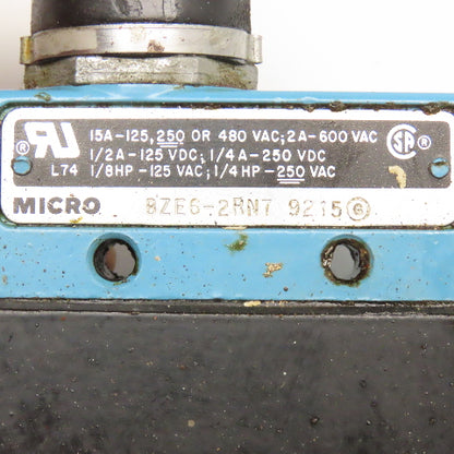 Micro BZE6-2RN7 Push Button Limit Switch 600VAC