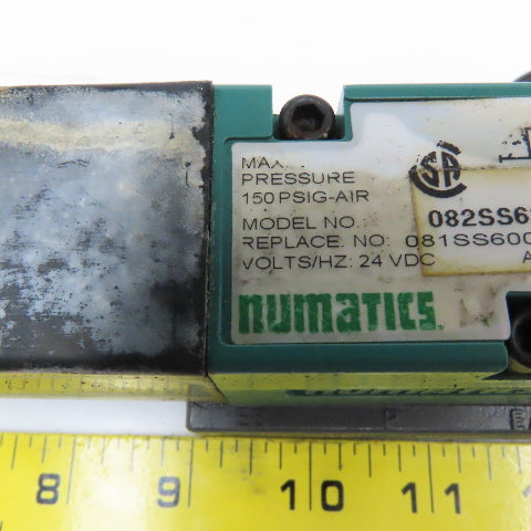 Numatics 082SS63AM000061 3 Position Closed Center Directional Valve 24VDC