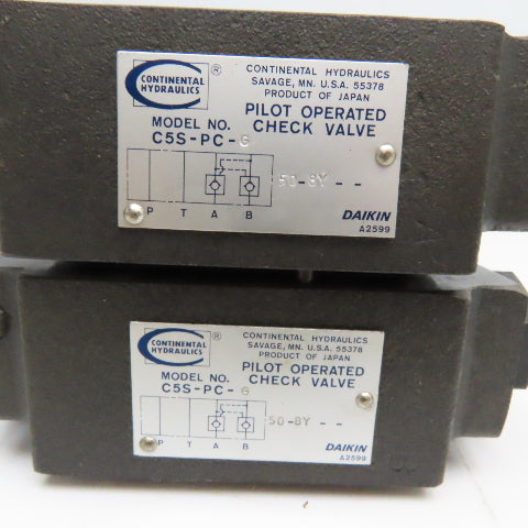 Continental Hydraulics C5S-PC-G Pilot Operated Check Valve Lot Of 2