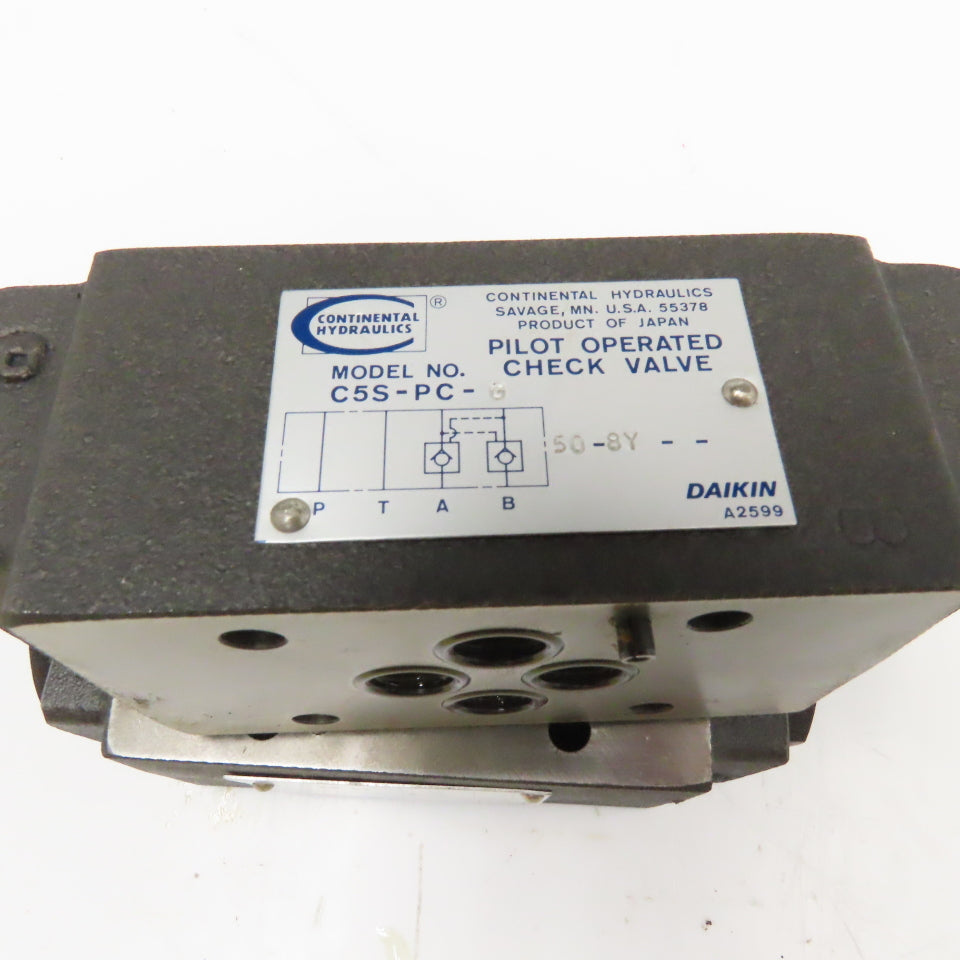 Continental Hydraulics C5S-PC-G Pilot Operated Check Valve Lot Of 2