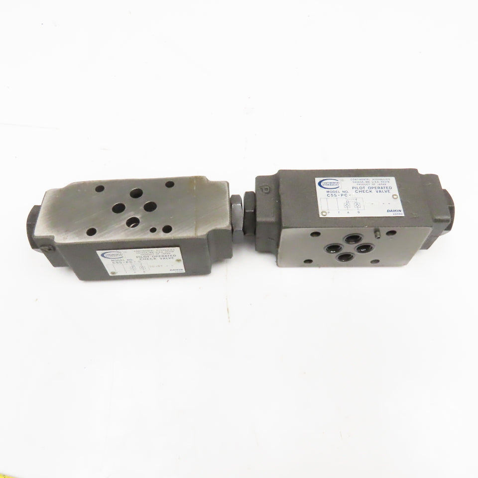 Continental Hydraulics C5S-PC-G Pilot Operated Check Valve Lot Of 2