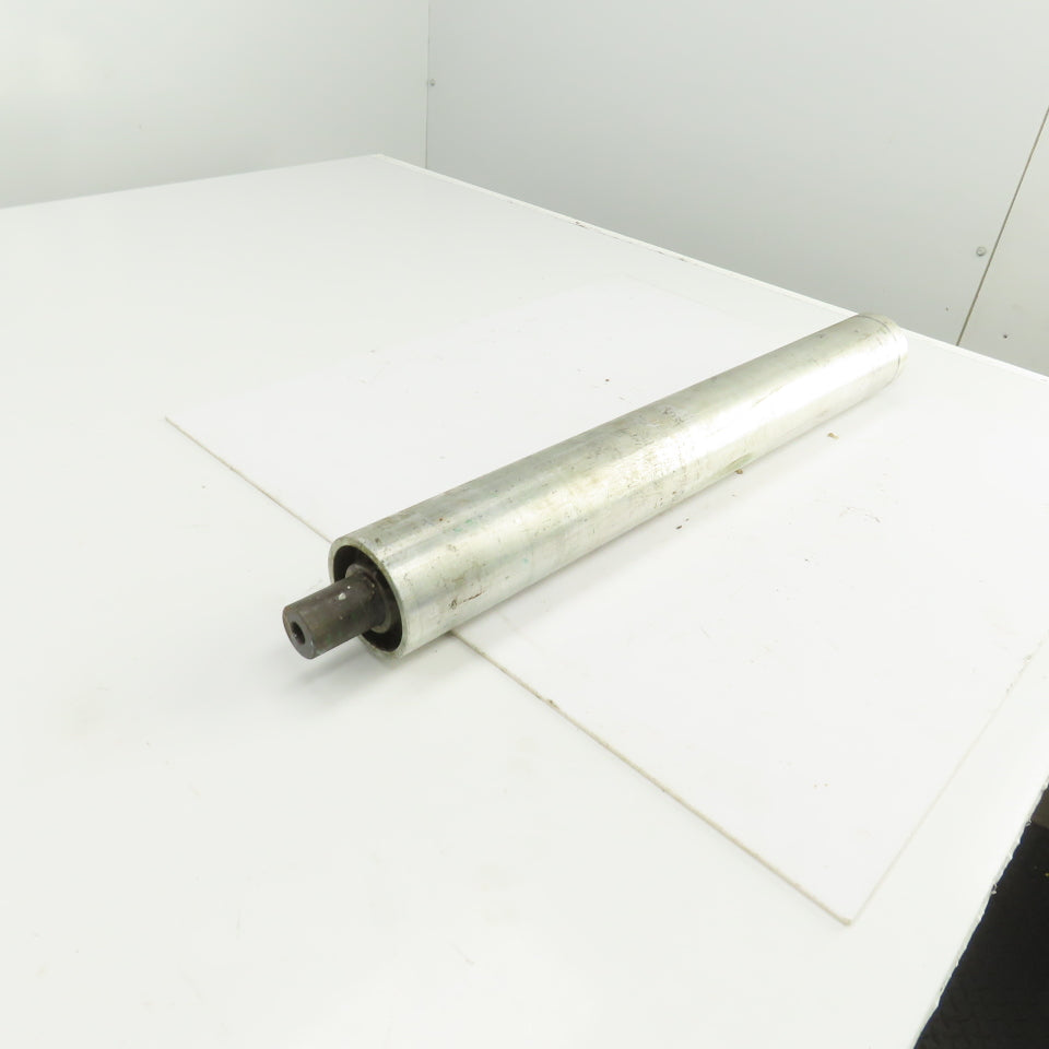 Heavy Duty 23-1/2" W Aluminum Conveyor Roller 26-1/2" OAL 3" OD 1-1/4" Axle