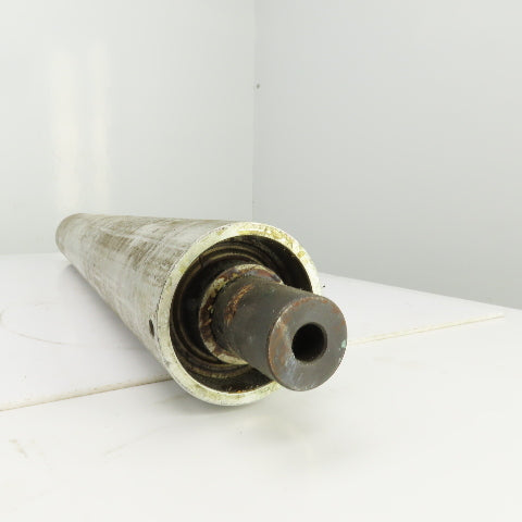 Heavy Duty 23-1/2" W Aluminum Conveyor Roller 26-1/2" OAL 3" OD 1-1/4" Axle
