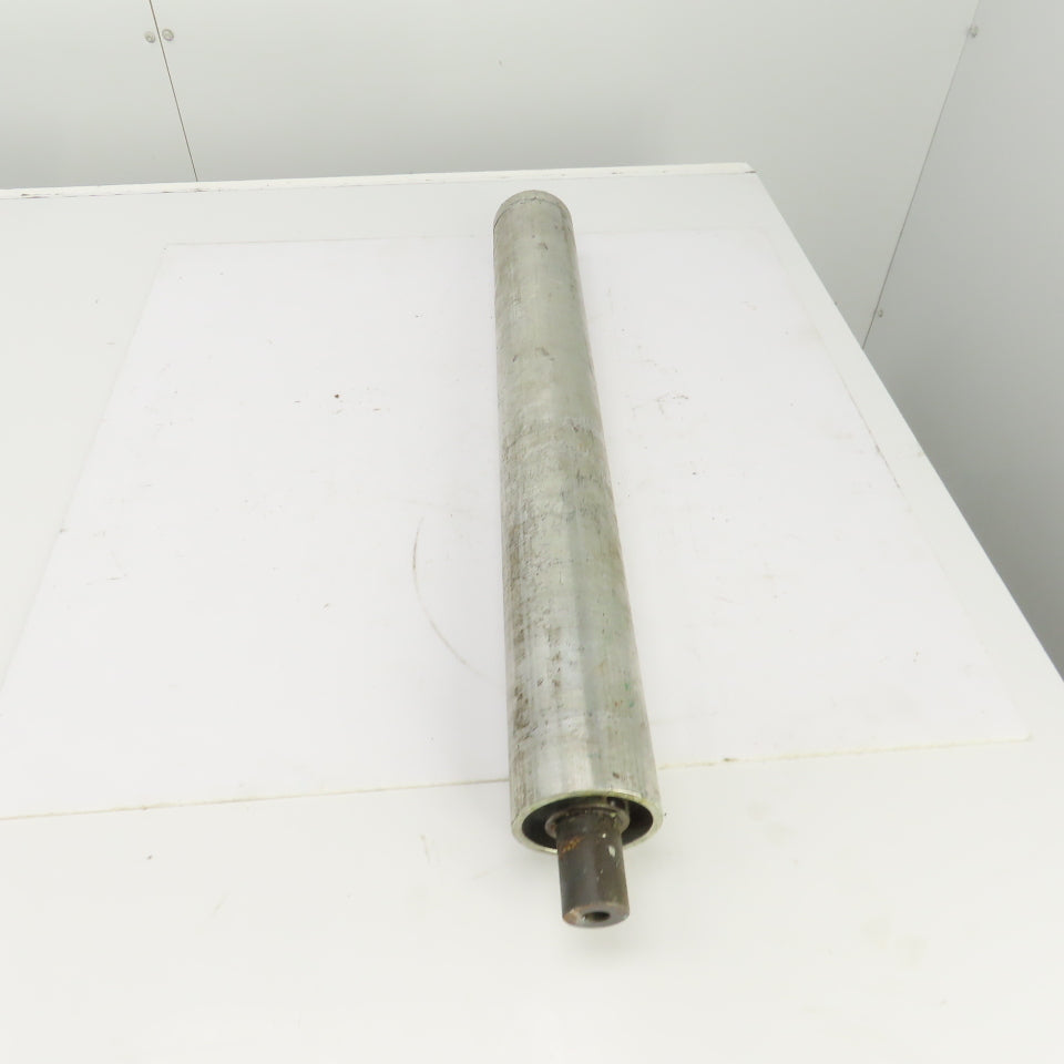 Heavy Duty 23-1/2" W Aluminum Conveyor Roller 26-1/2" OAL 3" OD 1-1/4" Axle