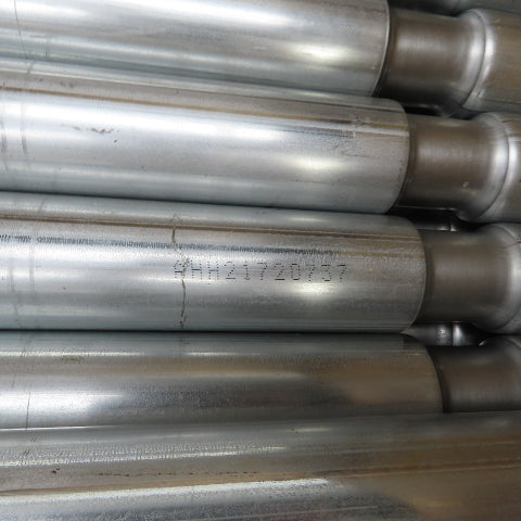 Unfinished Carbon Steel Conveyor Rollers 20" L x 1.9" OD W/Belt Groove Lot Of 37
