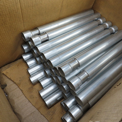 Unfinished Carbon Steel Conveyor Rollers 20" L x 1.9" OD W/Belt Groove Lot Of 37