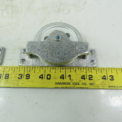 Galvanized Cast Iron Horizontal Mounted Pulleys for 3/16 Wire Rope Lot of 2
