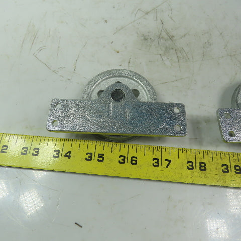 Galvanized Cast Iron Horizontal Mounted Pulleys for 3/16 Wire Rope Lot of 2