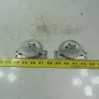 Galvanized Cast Iron Horizontal Mounted Pulleys for 3/16 Wire Rope Lot of 2