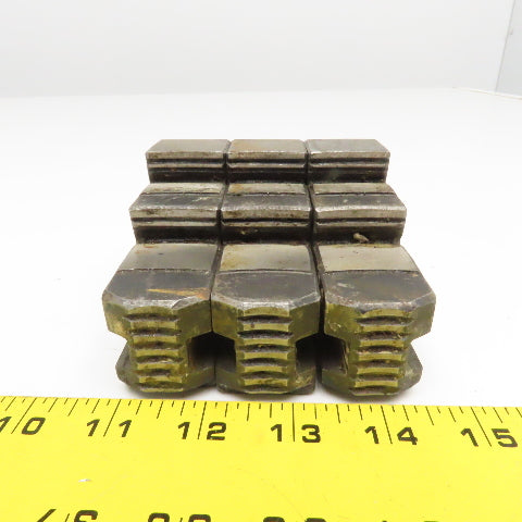 3-1/2" x 1-1/4" x 2-1/2" Tall Lathe Scroll Chuck Step Hard Jaws Lot Of 3