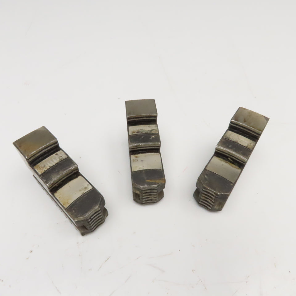 3-1/2" x 1-1/4" x 2-1/2" Tall Lathe Scroll Chuck Step Hard Jaws Lot Of 3