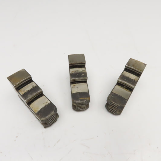 3-1/2" x 1-1/4" x 2-1/2" Tall Lathe Scroll Chuck Step Hard Jaws Lot Of 3