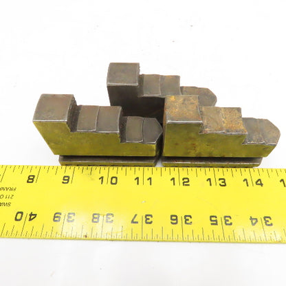 3" x 3/4" x 2-1/4" Tall Lathe Scroll Chuck Step Hard Jaws Lot Of 3