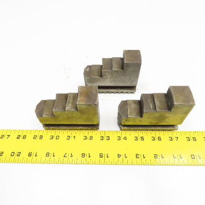 3-1/2" x 1-1/4" x 2-7/8" Tall Lathe Scroll Chuck Step Hard Jaws Lot Of 3