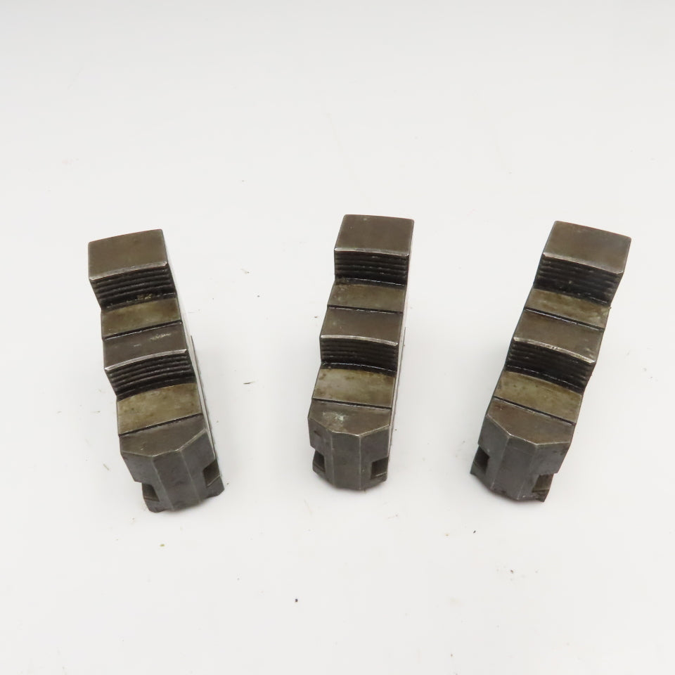 3-1/2" x 1-1/4" x 2-7/8" Tall Lathe Scroll Chuck Step Hard Jaws Lot Of 3