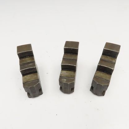 3-1/2" x 1-1/4" x 2-7/8" Tall Lathe Scroll Chuck Step Hard Jaws Lot Of 3