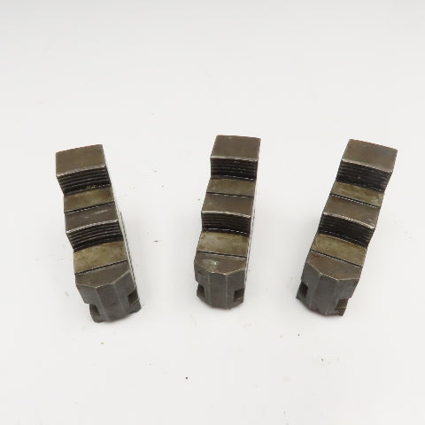 3-1/2" x 1-1/4" x 2-7/8" Tall Lathe Scroll Chuck Step Hard Jaws Lot Of 3