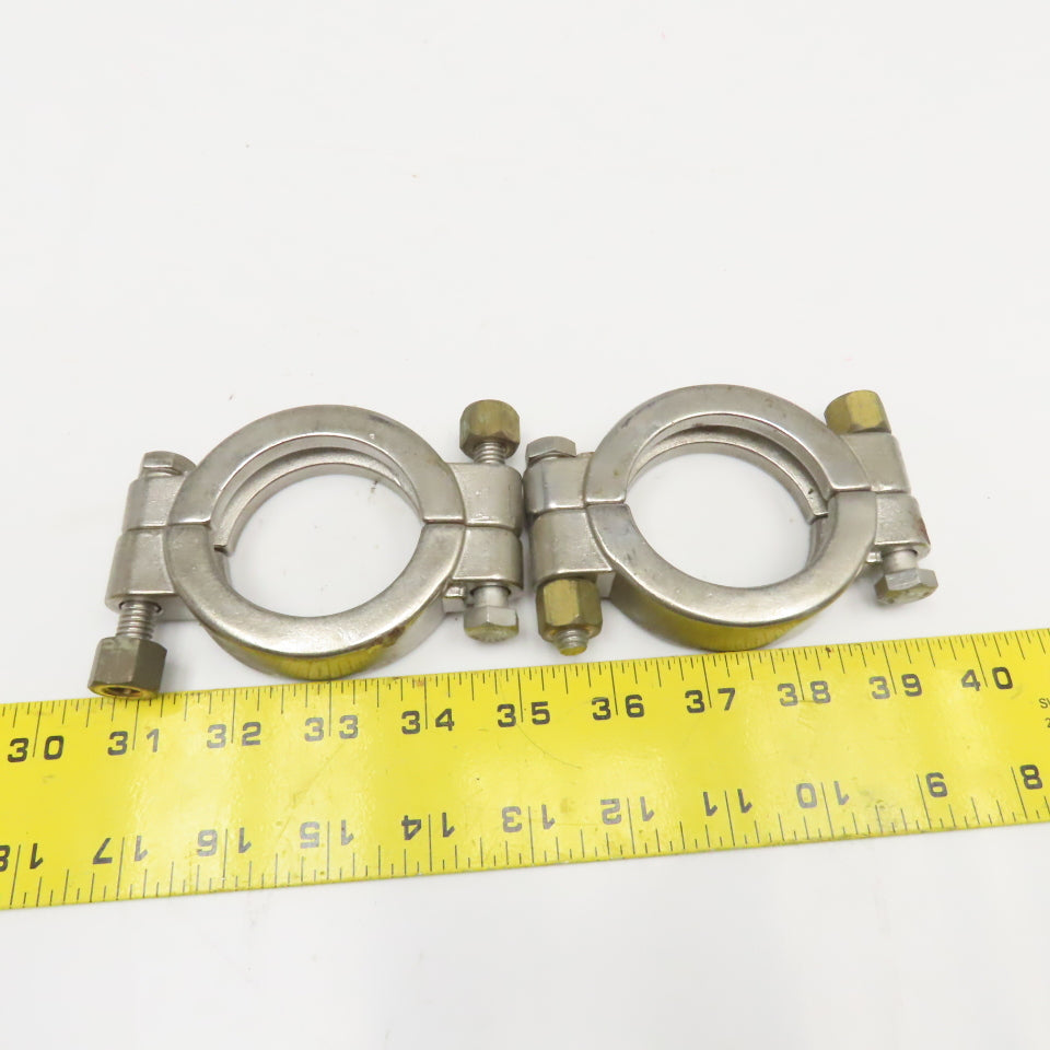 2" Flange Stainless Steel 2 Piece Sanitary Clamp Lot Of 2