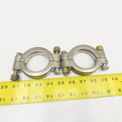 2" Flange Stainless Steel 2 Piece Sanitary Clamp Lot Of 2