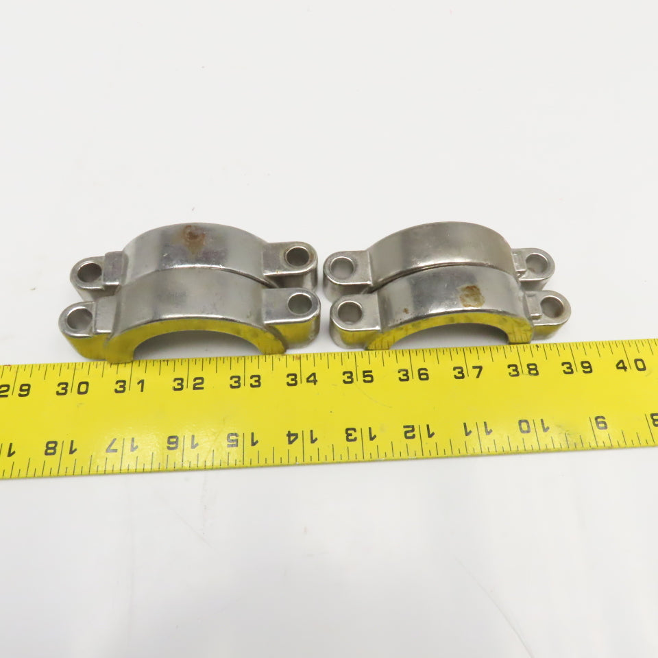 2" Flange Stainless Steel 2 Piece Sanitary Clamp No Hardware Lot Of 4