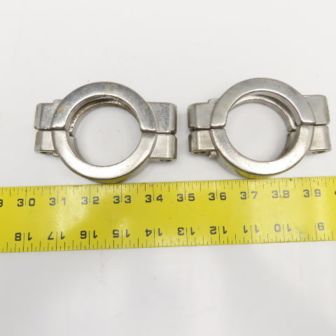 2" Flange Stainless Steel 2 Piece Sanitary Clamp No Hardware Lot Of 4
