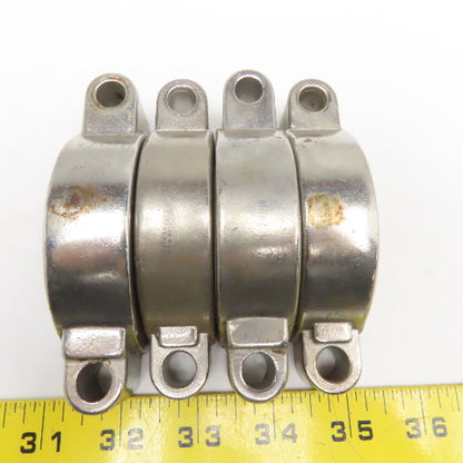 2" Flange Stainless Steel 2 Piece Sanitary Clamp No Hardware Lot Of 4