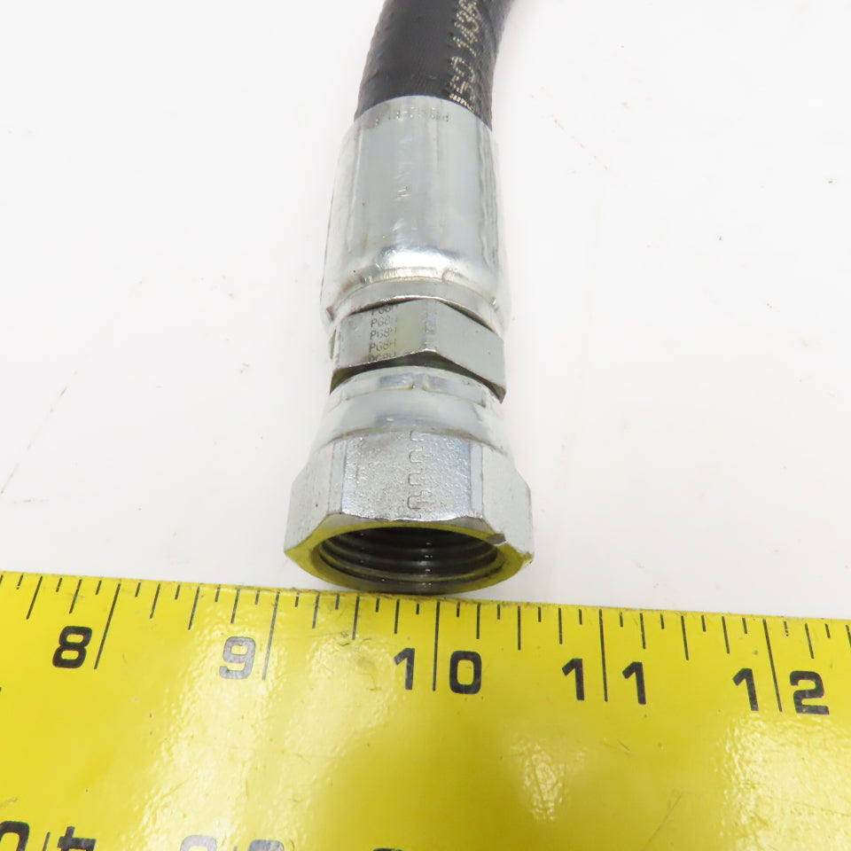 Parker 3/4" (-12) Hydraulic Hose Assembly 1-1/16"-16 Female JIC Swivel 26" OAL