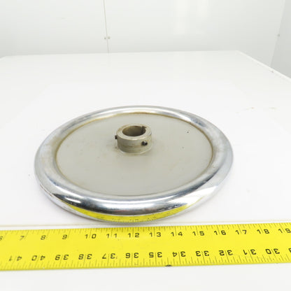 13" Solid Disc Cast Iron Machine Hand Wheel Manual 1-1/2" Bore W/Chrome Edge